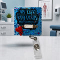 Blue Phlebotomist Badge Reel | Handmade Resin Badge Holder | Nurse Gift | Personalized Medical Badge Clip
